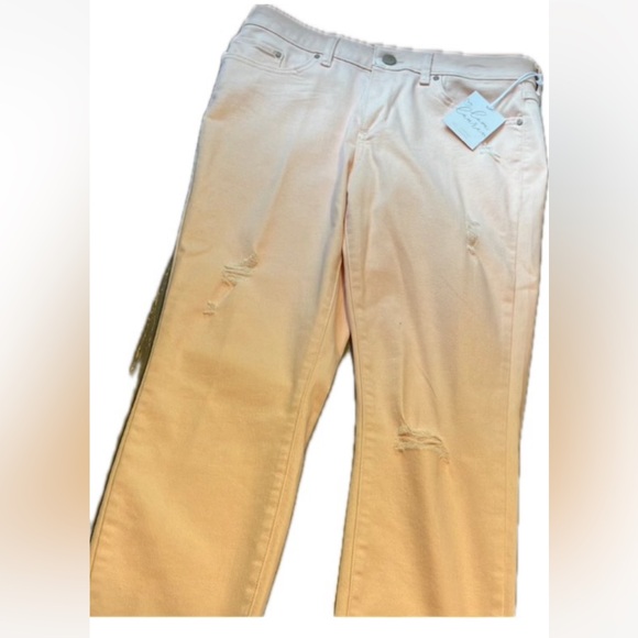 LC Lauren Conrad Distressed Color Skinny Jeans. Pale pink color. - Picture 1 of 16